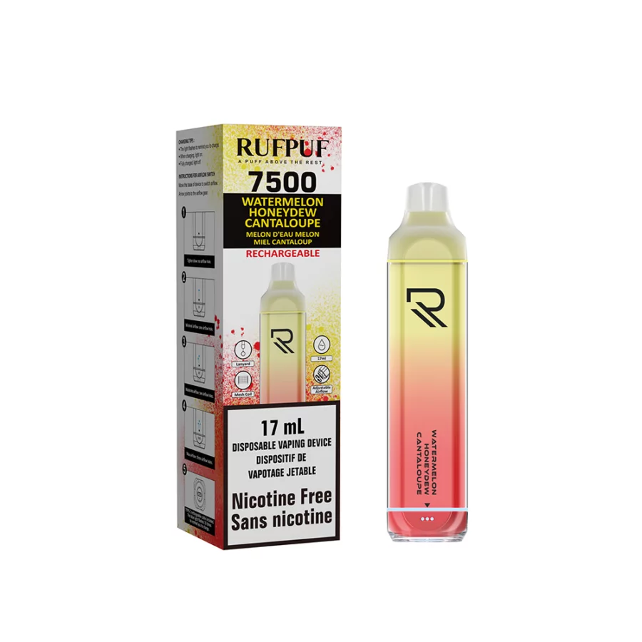 RUFPUF 7500 - Watermelon Honeydew Cantaloupe - Zero Nicotine - 0mg/ML