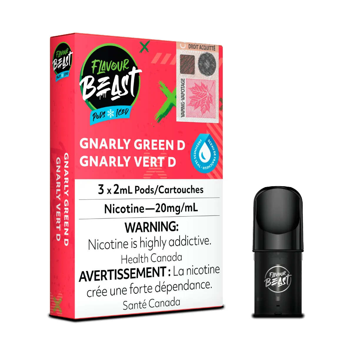 Flavour Beast Pods - Gnarly Green D Iced (3Pk)