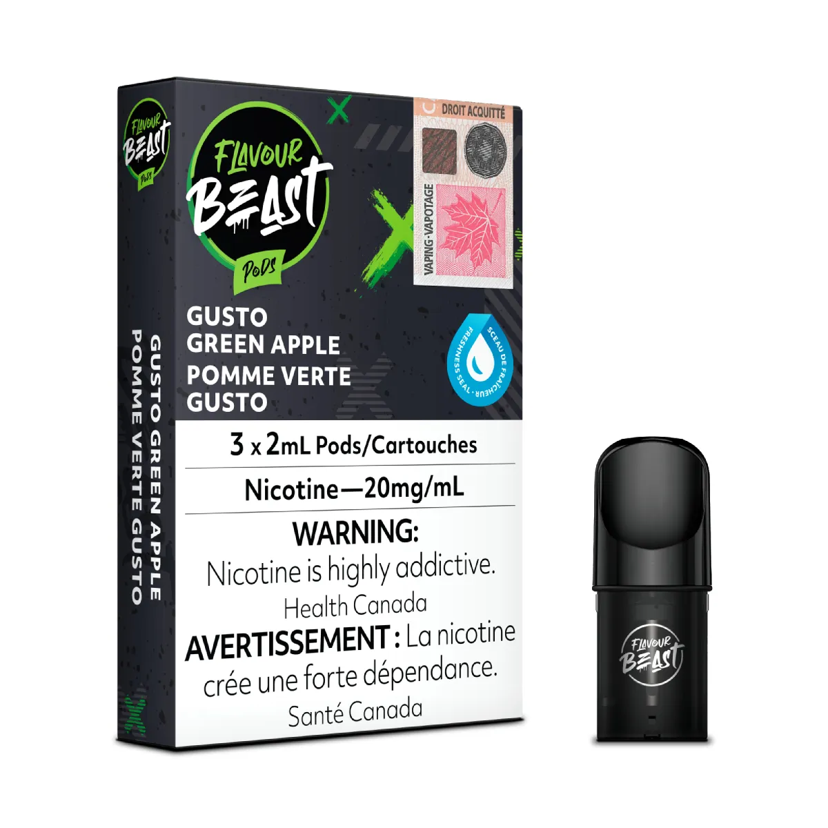 Flavour Beast Pods - Gusto Green Apple (3Pk)
