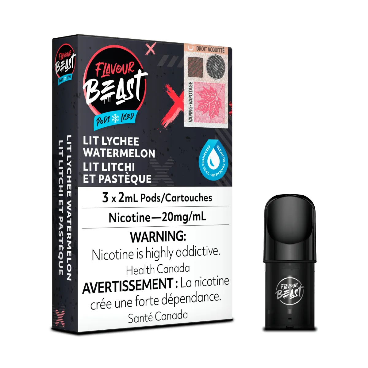 Flavour Beast Pods - Lit Lychee Watermelon Iced (3Pk)