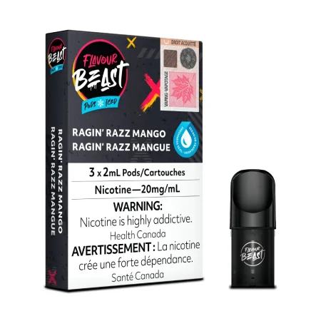 Flavour Beast Pods - Ragin' Razz Mango Iced (3Pk)
