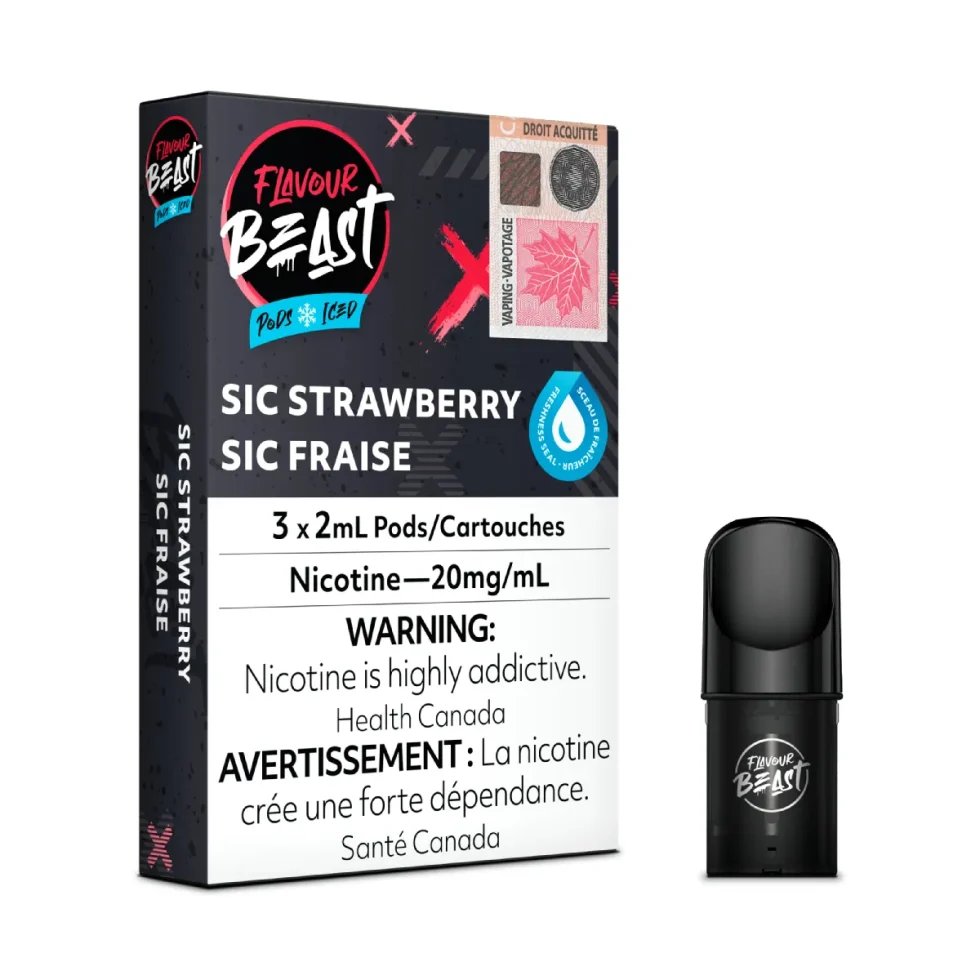 Flavour Beast Pods - Sic Strawberry Iced (3Pk)