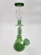 Green Glass Bong with Spirale Chamber Tree Perc and Ice Notches