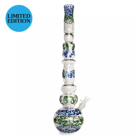RED EYE GLASS® 23" 7mm Thick Train Wreck Bubble Base Water Pipe