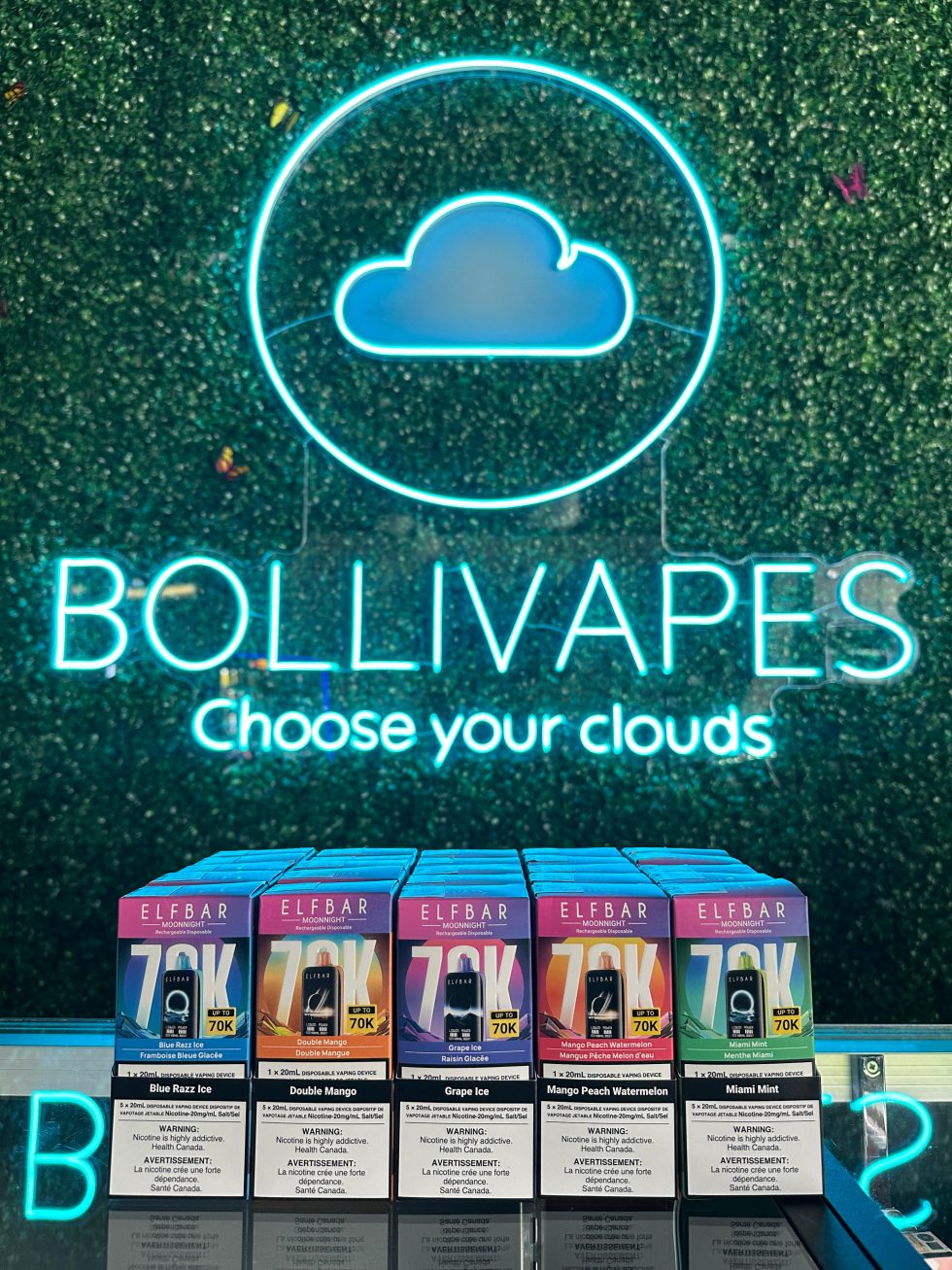 ELFBAR MoonNight 70K – Disposable Vape – 70000 Puffs | Vape Shop in Vancouver ELFBAR MoonNight 70K Disposable Vape with full-screen display and up to 70,000 puffs, available in Canada