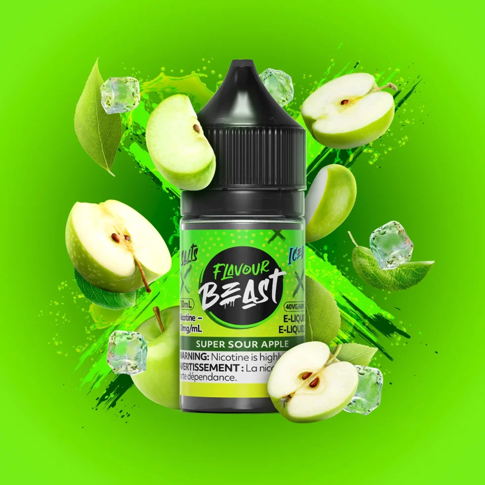 Flavour Beast E-Liquid – Super Sour Apple Iced 20mg/30mL