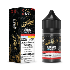 Flavor Beast x12 Monkey E-liquid - Hakuna Iced (Red Apple. Fuji Apple. Cranberry) 20mg/30ml