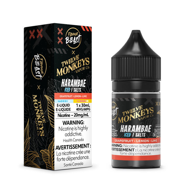Flavour Beast x12 Monkey E-Liquid - Harambae Iced (Grapefruit.Lemon.Lime) 20mg/30ml Flavour Beast x12 Monkey E-Liquid - Harambae Iced (Grapefruit.Lemon.Lime) 20mg/30ml