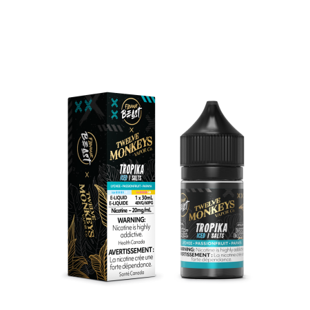 Flavor Beast x12 Monkey E-Liquid - Tropika Iced (Lychee.passionfruit.papaya) 20mg/30ml