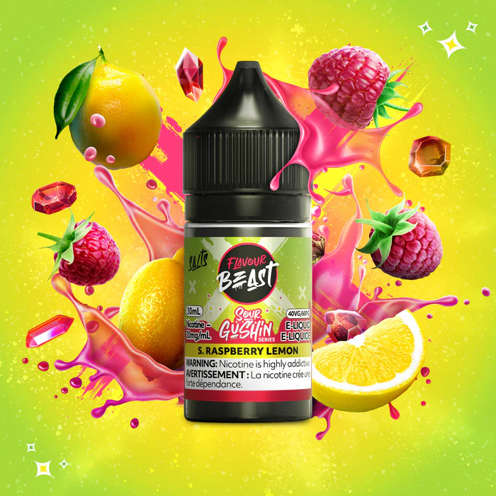 Flavour Beast E-Liquid – SOUR GUSHIN S. Raspberry Lemon 20mg/30mL Flavour Beast E-Liquid – SOUR GUSHIN S. Raspberry Lemon 20mg/30mL