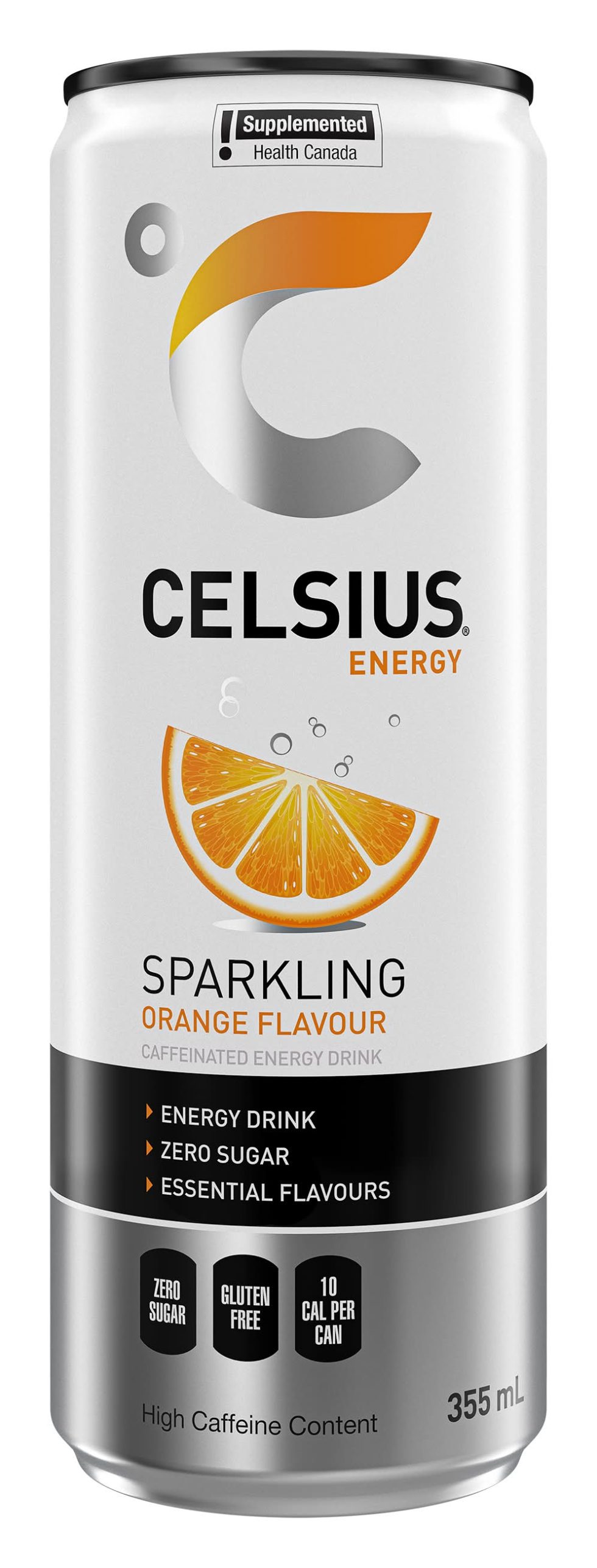 Celsius Sparkling Zero Sugar Energy Drink - Orange (355 ml)
