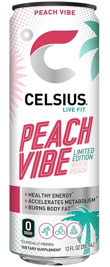 Celsius Sparkling Zero Sugar Energy Drinks - Peach (355 ml)