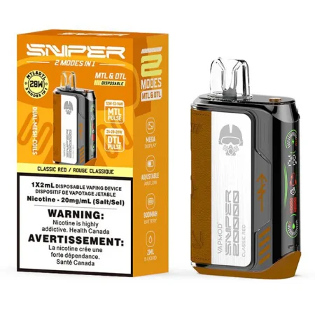 Sniper 20K – Disposable Vape – 20000 Puffs - Classic Red