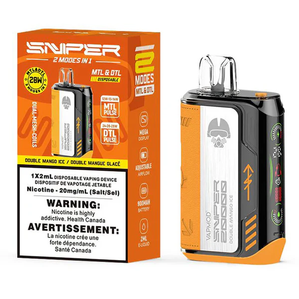 Sniper 20K – Disposable Vape – 20000 Puffs - Double Mango Ice Sniper 20K – Disposable Vape – 20000 Puffs - Double Mango Ice