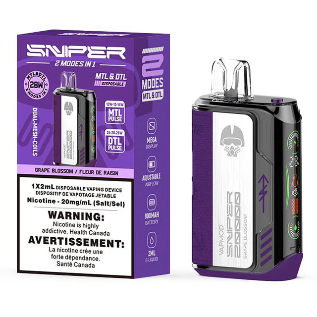 Sniper 20K – Disposable Vape – 20000 Puffs - Grape Blossom Sniper 20K – Disposable Vape – 20000 Puffs - Grape Blossom
