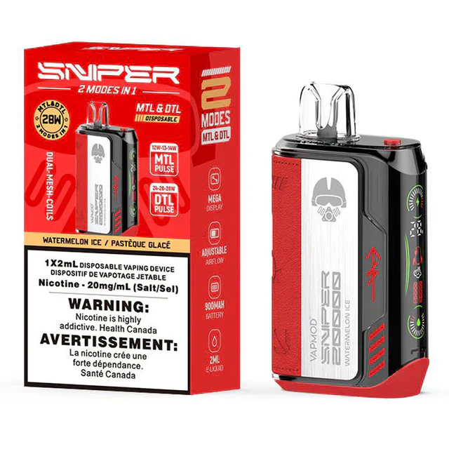 Sniper 20K – Disposable Vape – 20000 Puffs - Watermelon Ice Sniper 20K – Disposable Vape – 20000 Puffs - Watermelon Ice