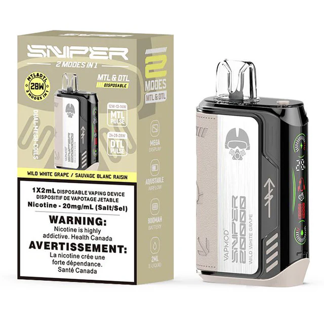 Sniper 20K – Disposable Vape – 20000 Puffs - Wild White Grape Sniper 20K – Disposable Vape – 20000 Puffs - Wild White Grape