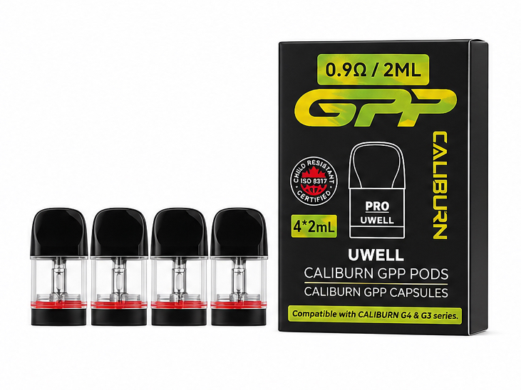 Uwell Caliburn GPP Replacement Pods 0.9 Ohm 2mL (4 pieces) Uwell Caliburn GPP Replacement Pods 0.9 Ohm 2mL (4 pieces)